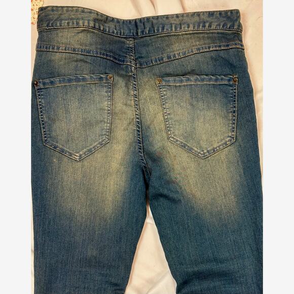 Free People Pull On Side Zipper Vintage Blue Coyote Wash Jeans 30 - Picture 9 of 11